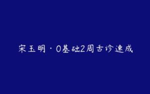 宋玉明·0基础2周舌诊速成-51自学联盟