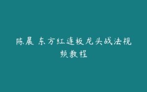 陈晨 东方红连板龙头战法视频教程-51自学联盟