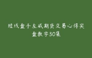 短线盘手左威期货交易心得实盘教学30集-51自学联盟