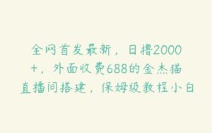 全网首发最新，日撸2000+，外面收费688的金杰猫直播间搭建，保姆级教程小白可操作【揭秘】-51自学联盟