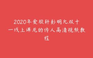 2020年爱股轩彭明允双十一线上课龙的传人高清视频教程-51自学联盟