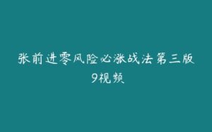 张前进零风险必涨战法第三版 9视频-51自学联盟