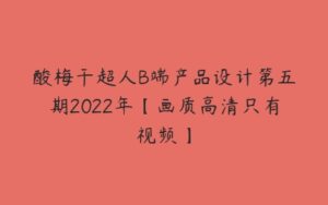 酸梅干超人B端产品设计第五期2022年【画质高清只有视频】-51自学联盟