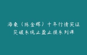 海桑（陈金辉）十年行情实证突破系统止盈止损系列课-51自学联盟