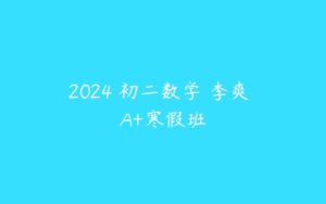 2024 初二数学 李爽 A+寒假班-51自学联盟