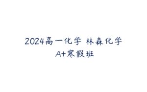 2024高一化学 林森化学 A+寒假班-51自学联盟