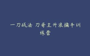 一刀战法 刀哥主升浪擒牛训练营-51自学联盟