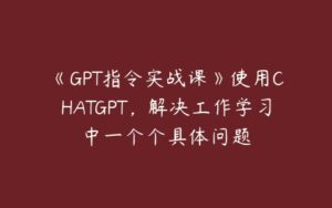 《GPT指令实战课》使用CHATGPT，解决工作学习中一个个具体问题-51自学联盟