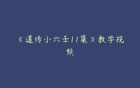 《道传小六壬11集》教学视频百度网盘下载