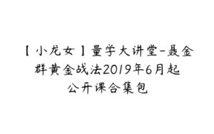 【小龙女】量学大讲堂-聂金群黄金战法2019年6月起公开课合集包-51自学联盟