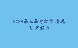 2024高三高考数学 潘逸飞 寒假班-51自学联盟