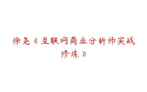 徐尧《互联网商业分析师实战修炼》-51自学联盟