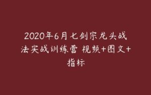 2020年6月七剑宗龙头战法实战训练营 视频+图文+指标-51自学联盟