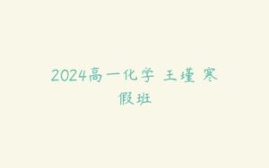 2024高一化学 王瑾 寒假班-51自学联盟