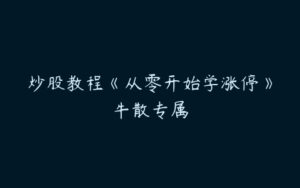 炒股教程《从零开始学涨停》牛散专属-51自学联盟