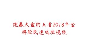 跑赢大盘的王者2018年金牌股民速成班视频-51自学联盟