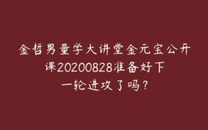 金哲男量学大讲堂金元宝公开课20200828准备好下一轮进攻了吗？-51自学联盟