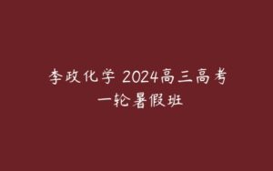 李政化学 2024高三高考 一轮暑假班-51自学联盟