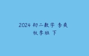 2024 初二数学 李爽 秋季班 下-51自学联盟