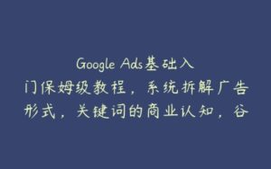 Google Ads基础入门保姆级教程，系统拆解广告形式，关键词的商业认知，谷歌广告结构-51自学联盟