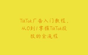TikTok广告入门教程，从0到1掌握TikTok投放的全流程-51自学联盟