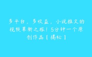 多平台，多收益，小说推文的视频革新之旅！5分钟一个原创作品【揭秘】-51自学联盟