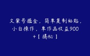 文案号掘金，简单复制粘贴，小白操作，单作品收益900+【揭秘】-51自学联盟