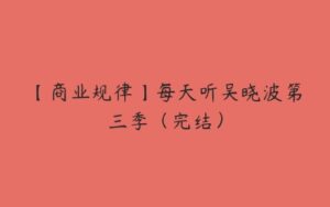 【商业规律】每天听吴晓波第三季（完结）-51自学联盟