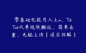 零基础也能月入上w，TikTok风景视频搬运，简单去重，无脑上传【项目拆解】-51自学联盟