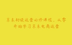 京东初级运营必修课程，从零开始学习京东电商运营-51自学联盟