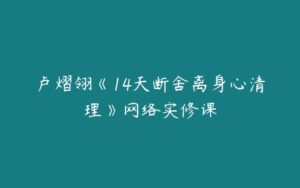 卢熠翎《14天断舍离身心清理》网络实修课-51自学联盟