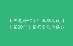 王冲老师50个行业现场设计方案50个方案实录商业模式-51自学联盟