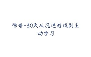 徐哥-30天从沉迷游戏到主动学习-51自学联盟