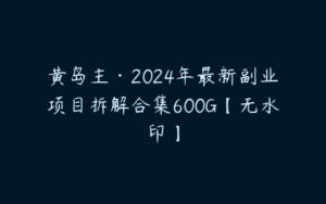黄岛主·2024年最新副业项目拆解合集600G【无水印】-51自学联盟