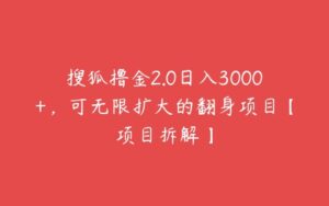 搜狐撸金2.0日入3000+，可无限扩大的翻身项目【项目拆解】-51自学联盟