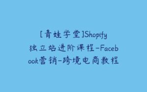 [青蛙学堂]Shopify独立站进阶课程-Facebook营销-跨境电商教程-51自学联盟