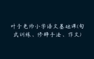 叶子老师小学语文基础课(句式训练、修辞手法、作文)-51自学联盟