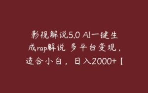 影视解说5.0 AI一键生成rap解说 多平台变现，适合小白，日入2000+【揭秘】-51自学联盟