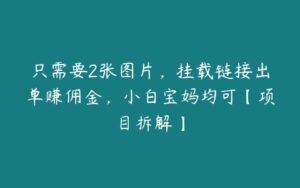 只需要2张图片，挂载链接出单赚佣金，小白宝妈均可【项目拆解】-51自学联盟