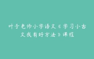 叶子老师小学语文《学习小古文我有好方法》课程-51自学联盟