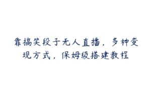 靠搞笑段子无人直播，多种变现方式，保姆级搭建教程-51自学联盟