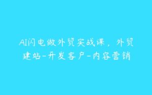 AI闪电做外贸实战课，外贸建站-开发客户-内容营销-51自学联盟