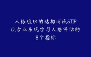 人格组织的结构访谈STIPO,专业系统学习人格评估的8个指标-51自学联盟