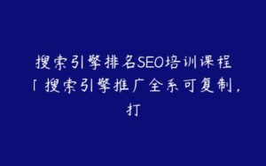 搜索引擎排名SEO培训课程「搜索引擎推广全系可复制，打-51自学联盟