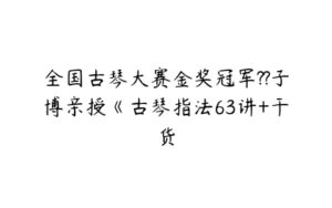 全国古琴大赛金奖冠军??子博亲授《古琴指法63讲+干货-51自学联盟