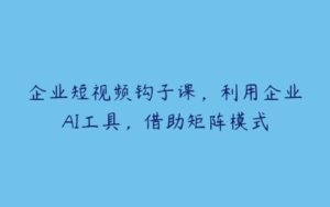 企业短视频钩子课，利用企业AI工具，借助矩阵模式-51自学联盟