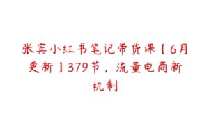 张宾小红书笔记带货课【6月更新】379节，流量电商新机制-51自学联盟