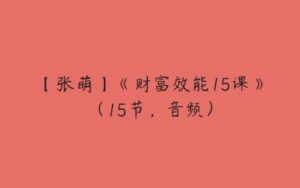 【张萌】《财富效能15课》（15节，音频）-51自学联盟