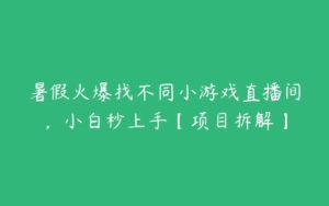 暑假火爆找不同小游戏直播间，小白秒上手【项目拆解】-51自学联盟