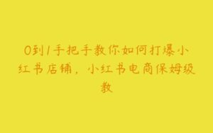 0到1手把手教你如何打爆小红书店铺，小红书电商保姆级教-51自学联盟